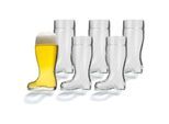 Bierglas STÖLZLE "Biergläser Stiefel 1000 ml 6er Set transparent", bunt (transparent), Glas, Trinkgefäße