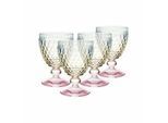 Weißweinglas VILLEROY & BOCH "Weißweingläser Boston Pearl 125 ml 4er Set bunt", bunt, 4 tlg., Glas, Trinkgefäße, Weißweinglas