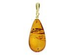 Kettenanhänger OSTSEE-SCHMUCK "- Klassisch 30 mm - Gold 333/000 - Bernstein -" Gr. 37, gold (gold 333, goldfarben, gelb), Schmuckanhänger, Damen, Bernstein, Kettenanhänger