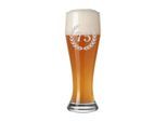 Bierglas LUXENTU "Weizenbierglas mit Gravur 75. Jubiläum 0,5 l transparent", bunt (transparent), 1 tlg., Glas, Trinkgefäße