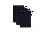 Waschhandschuh JOOP "Waschlappen Doubleface 3er Pack" Gr. S, schwarz, B:16cm, Obermaterial: 100% Baumwolle CO., Handtücher