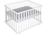 Laufgitter ROBA "Style weiß, 75x100 cm", Baby, weiß (weiß, silbergrau), Laufställe Laufgitter, mit Laufgittereinlage silbergrau