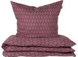 Bettwäsche SCHIESSER "Drops aus weichem Baumwollflanell in Ton-in-Ton Optik", mauve, B/L: 135cm x 200cm, 1 Stk., 1 Stk., Feinbiber, B/L: 80cm x 80cm, 2 Stk., Feinbiber, Obermaterial: 100% Baumwolle, Bettwäsche, Bettwäsche, Made in Green
