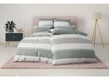 Bettwäsche OTTO HOME "Yonne", grün, B/L: 135cm x 200cm, 1 Stk., 1 Stk., Renforcé, B/L: 80cm x 80cm, 2, Renforcé, Obermaterial: 100% Baumwolle, Bettwäsche, Bettwäsche, in frischen Farben, gestreifte Bettwäsche, ab Gr. 135x200 cm