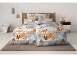 Bettwäsche OTTO HOME "Physalis", orange (orange, grau), B/L: 135cm x 200cm, 1 Stk., 1 Stk., Linon, B/L: 40cm x 80cm, 2 Stk., Linon, Obermaterial: 100% Baumwolle, Bettwäsche, Bettwäsche, in Gr. 135x200 oder 155x220 cm, 100% Baumwolle, mehrere Designs