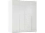 Drehtürenschrank RAUCH "Kleiderschrank Schrank Garderobe Wäscheschrank BESTSELLER MONTCLAR", weiß (alpinweiß, glas kristallweiß, griffe weiß), B:201cm H:223cm T:60cm, Holzwerkstoff, Schränke, Drehtürenschrank, Front in Glas/Hochglanz/Dekor/Grauspiegel in 5 Breiten MADE IN GERMANY, Topseller