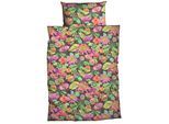 Bettwäsche CASATEX "Lisanne", orange (braun, orange, pink), B/L: 135cm x 200cm, 1 Stk., 1 Stk., Satin, B/L: 80cm x 80cm, 2 Stk., Satin, Obermaterial: 100% Baumwolle, Bettwäsche, Bettwäsche, farbenfrohe Bettwäsche, kräftige Farben