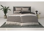 Bettwäsche H.I.S "Majoran", taupe, B/L: 200cm x 200cm, 1 Stk., 2 Stk., Linon, B/L: 80cm x 80cm, 3 Stk., Linon, Obermaterial: 100% Baumwolle, Bettwäsche, Bettwäsche, gestreifte Bettwäsche in verschiedenen Qualitäten, Topseller
