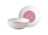 Pastateller VILLEROY & BOCH "Pastaschalen Fleur Couleur ø 24 cm 6er Set", pink (cassis), L:24cm, Speiseteller