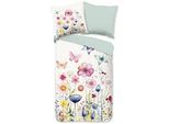 Kinderbettwäsche "Kiki", bunt (multi), B/L: 135cm x 200cm, 1 Stk., 1 Stk., Microfaser, B/L: 80cm x 80cm, 2 Stk., Microfaser, Obermaterial: 100% Polyester, PURE LUXURY COLLECTION, Bettwäsche, Mikrofaser, 135x200, 2 Teilig, Wendeoptik, Kind, Mädchen, Blume
