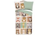 Kinderbettwäsche "Ranger", bunt (multi), B/L: 135cm x 200cm, 1 Stk., 1 Stk., Microfaser, B/L: 80cm x 80cm, 2 Stk., Microfaser, Obermaterial: 100% Polyester, PURE LUXURY COLLECTION, Bettwäsche, Mikrofaser, 135x200, 2 Teilig, Wendeoptik, Kind, Tiere, Tier