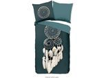 Wendebettwäsche "Catch", blau (petrol), B/L: 135cm x 200cm, 1 Stk., 1 Stk., Microfaser, B/L: 80cm x 80cm, 2 Stk., Microfaser, Obermaterial: 100% Polyester, PURE LUXURY COLLECTION, Bettwäsche, Wendebettwäsche, Mikrofaser, 135x200, Pflegeleicht, Reißverschluss, Wendeoptik, Petrol