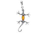 Kettenanhänger OSTSEE-SCHMUCK "- Salamander - Silber 925/000 - Bernstein" Gr. 50, silber (silber 925, silberfarben, weiß), Schmuckanhänger, Damen, Silber 925 (Sterlingsilber), Kettenanhänger