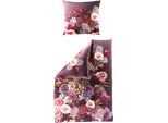 Bettwäsche BIERBAUM "5278", rot (fraise), B/L: 135cm x 200cm, 1 Stk., 1 Stk., Mako-Satin, B/L: 80cm x 80cm, 2 Stk., Mako-Satin, Obermaterial: 100% Baumwolle, Bettwäsche, Bettwäsche, Mako-Satin, 100 % Baumwolle, pflegeleicht; Digitaldruck