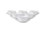 Tasse VILLEROY & BOCH "Suppentassen mit Untertassen Cellini 400 ml 6er Set weiß", weiß, Porzellan, Trinkgefäße, Tasse