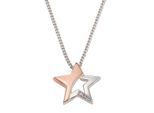 Kette mit Anhänger FIRETTI "Schmuck Geschenk Silber 925 Halsschmuck Halskette Panzerkette Stern", rosa (silberfarben, roségoldfarben), Halsketten, Damen, Silber 925 (Sterlingsilber), L: 45, mit Zirkonia (synth.)