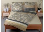 Bettwäsche CASATEX "Verena", beige (beige, anthrazit), B/L: 155cm x 220cm, 1 Stk., 1 Stk., Satin, B/L: 80cm x 80cm, 2 Stk., Satin, Obermaterial: 100% Baumwolle, Bettwäsche, Bettwäsche, elegant und trendig
