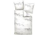 Bettwäsche JANINE "moments98110 07", grau (naturell grau), B/L: 155cm x 220cm, 1 Stk., 1 Stk., Mako-Satin, B/L: 80cm x 80cm, Mako-Satin, Obermaterial: 100% Baumwolle, Bettwäsche, Bettwäsche, mit Reißverschluss