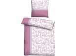 Bettwäsche "0351110", rosa (brombeer), B/L: 155cm x 220cm, 1 Stk., 1 Stk., Feinbiber, B/L: 80cm x 80cm, 2 Stk., Feinbiber, Obermaterial: 60% Baumwolle, 40% Polyester, CASTELL - MARKENBETTWÄSCHE, Bettwäsche, Bettwäsche, Poly-Cotton, wohlig warm, pflegeleicht, atmungsaktiv, Reißverschluss