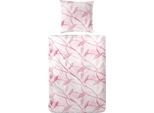 Bettwäsche PRIMERA "Alwina", rosa, B/L: 155cm x 220cm, 1 Stk., 1 Stk., Feinflanell, B/L: 80cm x 80cm, 2 Stk., Feinflanell, Obermaterial: 100% Baumwolle, Bettwäsche, Bettwäsche, mit Ranken