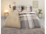Bettwäsche TOM TAILOR HOME "Lenny in Gr. 135x200 oder 155x220 cm", beige (natur), B/L: 155cm x 220cm, 1 Stk., 1 Stk., Renforcé, B/L: 80cm x 80cm, 3 Stk., Renforcé, Obermaterial: 100% Baumwolle, Bettwäsche, Bettwäsche, mit GRATIS-Zugabe: Kissenhülle 1tlg., in Biber und Renforcé erhältlich