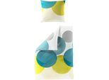 Bettwäsche BIERBAUM "6155", blau (petrol), B/L: 155cm x 220cm, 1 Stk., 1 Stk., Mako-Satin, B/L: 80cm x 80cm, 2 Stk., Mako-Satin, Obermaterial: 100% Baumwolle, Bettwäsche, Bettwäsche, Mako-Satin, 100 % Baumwolle, pflegeleicht