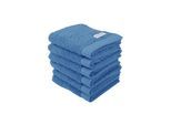 Gästehandtuch TOM TAILOR "Gästetuch Color Bath Guest Towel 6er Pack" Gr. S, blau, B:30cm, Obermaterial: 100% Baumwolle CO., Handtücher