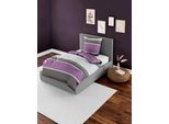 Bettwäsche BIERBAUM "4954", lila (violett), B/L: 155cm x 220cm, 1 Stk., 1 Stk., Mako-Satin, B/L: 80cm x 80cm, 2 Stk., Mako-Satin, Obermaterial: 100% Baumwolle, Bettwäsche, Bettwäsche, 100 % Baumwolle, pflegeleicht, Paisley Muster