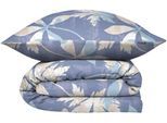 Bettwäsche SCHIESSER "Vera aus weichem Baumwoll-Satin mit floralem Muster", blau, B/L: 135cm x 200cm, 1 Stk., 1 Stk., Satin, B/L: 80cm x 80cm, 2 tlg., Satin, Obermaterial: 100% Baumwolle, Bettwäsche, Bettwäsche, Made in Green by Oeko-Tex