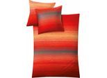 Bettwäsche KLEINE WOLKE "Chicago", rot, B/L: 135cm x 200cm, 1 Stk., 1 Stk., Mako-Satin, B/L: 80cm x 80cm, 2 Stk., Mako-Satin, Obermaterial: 100% Baumwolle, Bettwäsche, Bettwäsche, mit fließendem Farbverlauf
