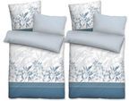 Wendebettwäsche BIBERNA "Azra", blau (ciel), B/L: 155cm x 220cm, 2 Stk., 2 Stk., Satin, B/L: 80cm x 80cm & 80cm x 80cm, 6 Stk., Satin, Obermaterial: 100% Baumwolle, Bettwäsche, Wendebettwäsche, feiner Glanz + weicher Griff, pflegeleicht, als 3er- oder 6er-Set