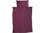 Bettwäsche CASATEX "Eger", lila (beere), B/L: 155cm x 220cm, 1 Stk., 1 Stk., Biber, B/L: 80cm x 80cm, 2 Stk., Biber, Obermaterial: 100% Baumwolle, Bettwäsche, Bettwäsche, kuschelig und flauschig, optisch wie ein grob gestrickter Pullover