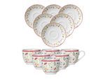 Tasse RITZENHOFF & BREKER "Espressotassen mit Untertassen Shanti 80 ml 6er Set bunt", bunt, 12 tlg., Porzellan, Trinkgefäße, Tasse