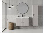 Waschtisch WELLTIME "HARMONY mit Waschbecken, Breite 60 oder 80cm, modernes Design", grau (cashmere, cashmere), B:80cm T:45cm, Waschtische, Waschtisch, Schrank mit 2 Schubladen, Soft-Close-Function, Paneeloptik