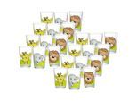 Kinderbecher RITZENHOFF & BREKER "Kindergläser Dschungeltiere 205 ml 24er Set bunt", bunt, 24 tlg., Glas, Trinkgefäße, Kinderbecher