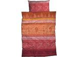 Bettwäsche CASATEX "Indi", orange, B/L: 135cm x 200cm, 1 Stk., 1 Stk., Satin, B/L: 80cm x 80cm, 2 Stk., Satin, Obermaterial: 100% Baumwolle, Bettwäsche, Bettwäsche, romantisch, orientalisch, weich und gemütlich
