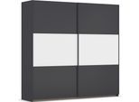 Schwebetürenschrank RAUCH "Kleiderschrank Schrank Garderobe Garderobenschrank Wäscheschrank NEO", grau (graumetallic, alpinweiß), B:218cm H:210cm T:59cm, Holzwerkstoff, Schränke, Schwebetürenschrank, mit großzügigem Stauraum und vielfältigen Farbkombinationen