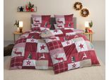 Bettwäsche OTTO HOME "Nicholas", rot, B/L: 135cm x 200cm, 1 Stk., 1 Stk., Microfaser, B/L: 80cm x 80cm, 2, Microfaser, Obermaterial: 100% Polyester, Bettwäsche, Bettwäsche, Weihnachtsbettwäsche, Winter, in 3 Qualitäten verfügbar