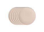 Frühstücksteller VILLEROY & BOCH "Frühstücksteller NewMoon ø 24 cm 6er Set beige", beige, L:24,2cm, Speiseteller