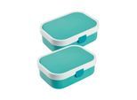 Lunchbox MEPAL "Brotdosen mit Einsatz Campus 700 ml 2er Set", blau (türkis, türkis), Lebensmittelaufbewahrungsbehälter, Lunchbox