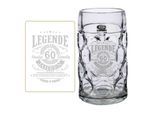 Bierkrug LUXENTU "Maßkrug mit Gravur Legende seit 60 Jahren 1,0 Liter transparent", bunt (transparent), 1 tlg., Glas, Trinkgefäße