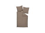 Bettbezug JANINE "Bettwäsche Piano 1er Pack" Gr. S, grau (taupe), B:135cm L:200cm, Buntgewebe, Bettbezüge
