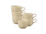 Tasse SELTMANN WEIDEN "Kaffeetassen Terra 260 ml 6er Set", beige (sandbeige), 6 tlg., Porzellan, Trinkgefäße, Tasse