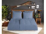 Bettwäsche GOOD MORNING "Flanel Uni", blau, B/L: 135cm x 200cm, 1 Stk., 1 Stk., Flanell, B/L: 80cm x 80cm, 2 Stk., Flanell, Obermaterial: 100% Baumwolle, Bettwäsche, Bettwäsche, Flanell, Biber, Baumwolle, Winter, Warm, Reißverschluss, Einfarbig Uni