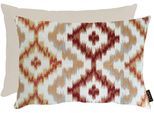 Dekokissen APELT "Milan in Ikat-Design", natur, orange, rot, ornament, B:35cm H:10cm L:45cm, Mischgewebe, Dekokissen_Sitzkissen_Kissenhüllen, inclusive Soft-Kissenfüllung 100% PES