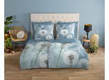 Wendebettwäsche GOOD MORNING "Wishfull", blau, B/L: 135cm x 200cm, 1 Stk., 1 Stk., Renforcé, B/L: 80cm x 80cm, 2 Stk., Renforcé, Obermaterial: 100% Baumwolle, Bettwäsche, Wendebettwäsche, 100% Baumwolle, 135x200, Reißverschluss, Wendeoptik, Löwenzahn, Blau