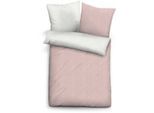 Wendebettwäsche BIBERNA "Hermal", rosa (rose), B/L: 200cm x 200cm, 1 Stk., 2 Stk., Flanell, B/L: 80cm x 80cm & 80cm x 80cm, 3 Stk., Flanell, Obermaterial: 100% Baumwolle, Bettwäsche, Wendebettwäsche, Flanell in Melangeoptik, Winterbettwäsche, Made in Germany