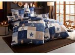 Bettwäsche OTTO HOME "Nicholas", blau, B/L: 135cm x 200cm, 1 Stk., 1 Stk., Linon, B/L: 80cm x 40cm, 2 Stk., Linon, Obermaterial: 100% Baumwolle, Bettwäsche, Bettwäsche, Weihnachtsbettwäsche, Winter, in 3 Qualitäten verfügbar