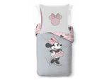 Kinderbettwäsche DISNEY "Disney Minnie Mouse Bettbezug-Set 135x200 cm + Kissenbezug 80x80 cm", rosa (grau), B/L: 137cm x 200cm, 1 Stk., 1 Stk., Washed Cotton, B/L: 80cm x 80cm, 2 tlg., Washed Cotton, Obermaterial: 100% Baumwolle, Bettwäsche, 100 % Baumwolle, maschinenwaschbar, wendbar