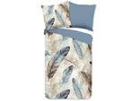 Wendebettwäsche GOOD MORNING "Otte", blau, B/L: 200cm x 200cm, 1 Stk., 2 Stk., Renforcé, B/L: 80cm x 80cm & 80cm x 80cm, 3 Stk., Renforcé, Obermaterial: 100% Baumwolle, Bettwäsche, Wendebettwäsche, 100% Baumwolle, Renforcé, Reißverschluss, Wendeoptik, Federn